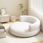 Canap� gonflable rond costway housse amovible accoudoirs larges surface g�n�reuse 160 x 164 x 615 cm ...