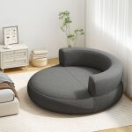 Canap� gonflable rond costway housse amovible accoudoirs larges surface g�n�reuse 160 x 164 x 615 cm ...