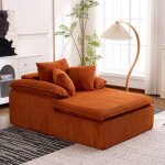 Canap� inclinable 46 cm haut design �pur� sans cadre large accoudoirs mont� id�al lecture orange 177x122x92cm ...