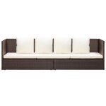 Canap� de jardin et coussin et oreillers r�sine tress�e chaise longue de patio transat de terrasse bain ...