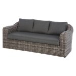 Canapé de jardin mooréa terre d ombre 3 places aluminium traité époxy en résine tressée - hespéride Canapé de jardin mooréa terre d ombre 3 places aluminium traité époxy en résine tressée - hespéride
