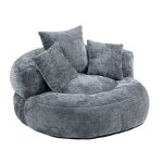 Canap� lazy sofa durable comfort chenille gris 108. 00x108. 00x52. 00