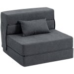 Canap� lit 1 place - fauteuil pliable convertible - mousse haute densit� - coussin inclus - 210x80cm ...