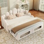 Canap� lit 180x200 avec couchage pour animaux lit rembourr� 2 en 1 avec sommier � lattes et dossier velours ...