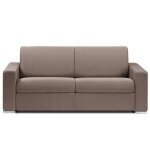Canap� lit 2 - 3 places dreamer convertible express 120cm velours taupe matelas 16 cm