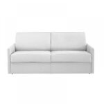 Canap lit 2 - 3 places sun convertible express 120cm polyurthane blanc matelas paisseur 16cm blanc ...