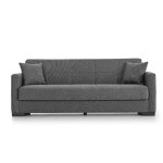 Canap� - lit 3 places clic - clac en tissu gris canap� sofa convertible - longueur 212 x hauteur 81 x ...