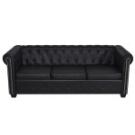 Canap lit 3 places convertible de salon - noir - classique - intemporel