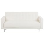 Canap - lit 3 places en cuir pu blanc aberdeen