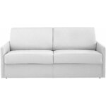 Canap lit 3 places sun convertible express 140cm polyurthane blanc cass matelas paisseur 16cm blanc ...