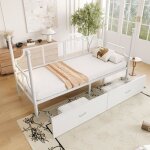 Canap� lit 90x200cm avec 2 tiroirs rangementscanap� lit 1 place avec dossier en filet et accoudoirscadre ...
