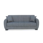 Canap� - lit clic clac en tissu gris sofa convertible - longueur 234 x hauteur 102 x profondeur 86 cm ...