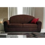 Canap lit club cuba marron convertible express 120 cm matelas pais 16 cm