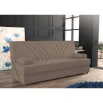 Dmora - canapé - lit 3 places ramon 181x81h88 cm beige panneau effet bois et tissu Dmora - canapé - lit 3 places ramon 181x81h88 cm beige panneau effet bois et tissu