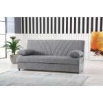Dmora - canapé - lit 3 places ramon 181x81h88 cm gris panneau effet bois et tissu Dmora - canapé - lit 3 places ramon 181x81h88 cm gris panneau effet bois et tissu
