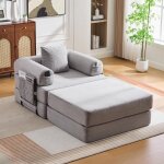 Canap� lit convertible modulaire luscriate fauteuil pliable multifonction avec poches de rangementid�al ...