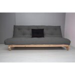 Canap� lit convertible z�rich naturel futon gris 107 x 140 x 82 cm.