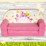 Canapé lit enfant - fortisline - château rose - confortable et facile à transporter Canapé lit enfant - fortisline - château rose - confortable et facile à transporter