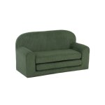 Canap� lit enfant en velours c�tel� d�pliable. couleur kaki. l 90 x p 43 x h 51. 5 cm