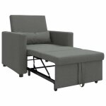 Les soldes canap� - lit escamotable simple (1 place) - cloud - fauteuil relax salon - gris fonc� 90x165x87 ...