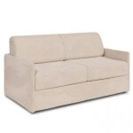 Canap lit express colosse 140 cm matelas 22 cm  mmoire de forme velours ctel beige beige velours ...