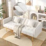 Canap� lit avec fonction lit couchage spacieux canap� 2 places pliant avec dossier r�glable et accoudoirs ...