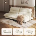 Canap� - lit 2 places 178cm dossier r�glable convertible 3en1 futon en velours de lait confortable et ...