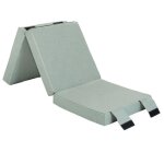 Canap - lit futon pliable - matelas pliable - vert - dimensions 60x180 cm - tissu textur - design contempora ...