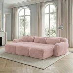 Canap� - lit modulaire avec 3 ottomans3 placescanap� confortable pour salontissu plucherose