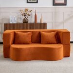 Canap� - lit pliant 2 - en - 1 avec ressorts compress�s orange