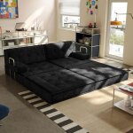 Canap� - lit pliant 6 en 1 en velours c�tel� convertible m�ridienne compact et gain de place 160x100 ...