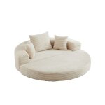 Canap� - lit rembourr� pliable en velours c�tel� beige - canap� convertible 4 - en - 1 avec m�ridienne ...