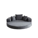Canap� - lit rembourr� pliable en velours c�tel� gris - canap� convertible 4 - en - 1 avec m�ridienne ...