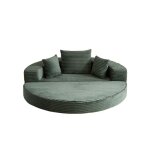 Canap� - lit rembourr� pliable en velours c�tel� vert - canap� convertible 4 - en - 1 avec m�ridienne ...
