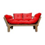 Canapé - lit sésamo naturel futon rouge 82x153x70 cm Canapé - lit sésamo naturel futon rouge 82x153x70 cm