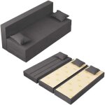 Canapé lit tretris convertible modulable réversible 3 places - tissu dehoussable et lavable couleur gris ... Canapé lit tretris convertible modulable réversible 3 places - tissu dehoussable et lavable couleur gris ...