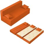 Canapé lit tretris convertible modulable réversible 3 places - tissu dehoussable et lavable couleur orange ... Canapé lit tretris convertible modulable réversible 3 places - tissu dehoussable et lavable couleur orange ...