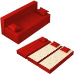 Canapé lit tretris convertible modulable réversible 3 places - tissu dehoussable et lavable couleur rouge ... Canapé lit tretris convertible modulable réversible 3 places - tissu dehoussable et lavable couleur rouge ...