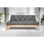 Canap� lit vienna 207x100x30 cm - futon en coton gris 140x200x145 cm.