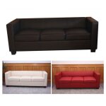 Canap / sofa m65 3 places 191x75x70cm simili - cuir rouge
