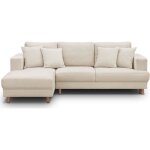Canap dangle  gauche convertible 4 places en tissu chenille beige - marceau