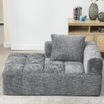 Canap� m�ridienne - langtu - m�ridienne 158x90x60 cm - 1 place - poches lat�rales - rev�tement chenille ...