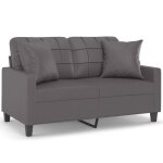 Canap� moderne chic sofa double - pour 2 personnes - par si�ge : 110 kg - avec oreillers gris 120 cm ...