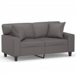 Canap� moderne chic sofa double - pour 2 personnes - par si�ge : 110 kg - avec oreillers gris 120 cm ...