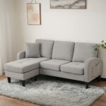 Canap� dangle modulable - mod�le convertible 3 places - velours c�tel� - r�versible - 166x118x77 cm