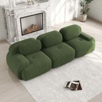 Canap� modulable - canap� dangle modulaire - 3 places - velours c�tel� vert - livr� mont� angle r�versible ...