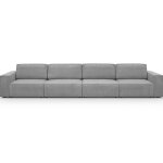 Canapé modulable 6 / 7 places en velours côtelé gris clair - harper mod Canapé modulable 6 / 7 places en velours côtelé gris clair - harper mod