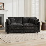 Canap� modulable cloud loveseat sans pouf tissu chenille respirant coussin rembourr� double �paisseur ...