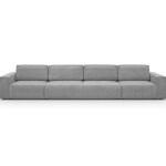 Canap convertible 7 pl avec coffre en velours ctel gris clair - harper mod