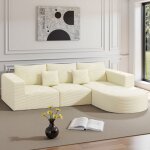 Canap� modulable en lavec fonction litgrand canap� convertible rembourr� en velours c�tel� m�ridienne ...